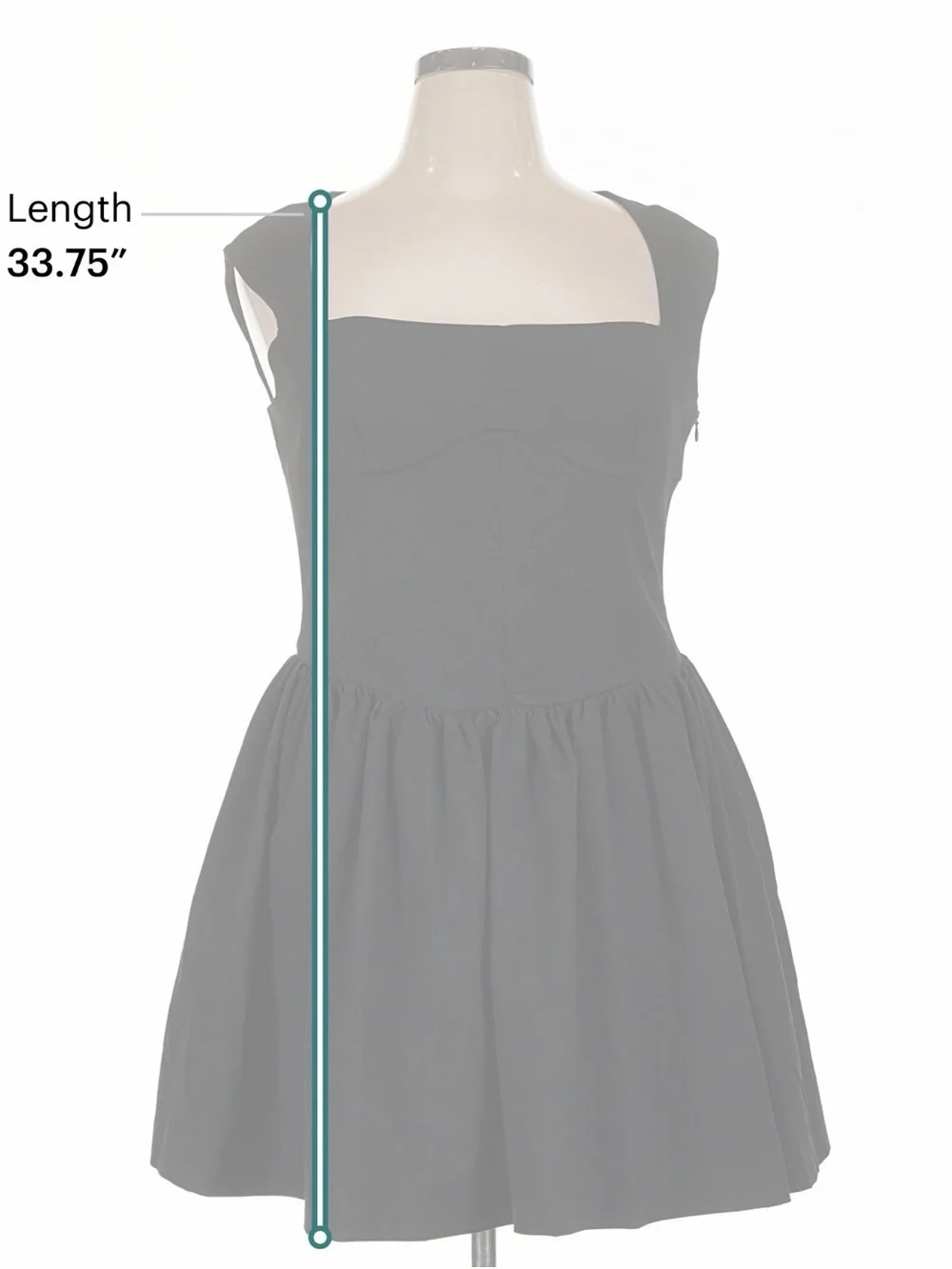 Zara Black Square-Neck Mini Dress